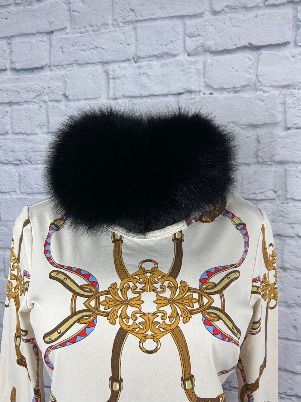 Rachel Zoe Genuine Black Fox Fur Detachable Collar Hook Eye NWT $595 Luxury